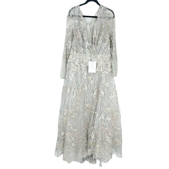 Mac Duggal 20402 Wrap-Around Decollete Neckline A-Line Dress Pastel Multi 16 NWT - Picture 5 of 11